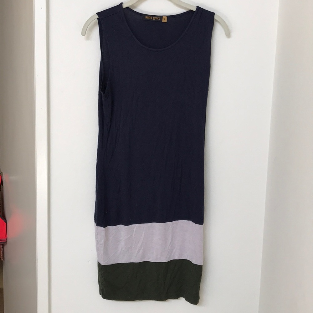Color block tank dress